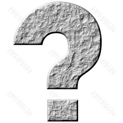 3D Stone Question Mark