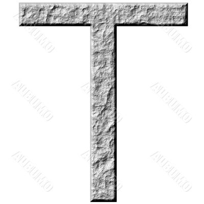 3D Stone Letter T
