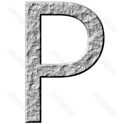 3D Stone Letter P