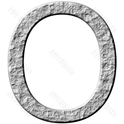 3D Stone Letter O