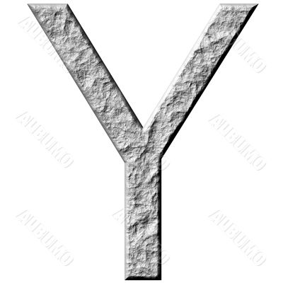 3D Stone Letter Y