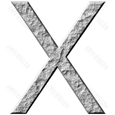 3D Stone Letter X
