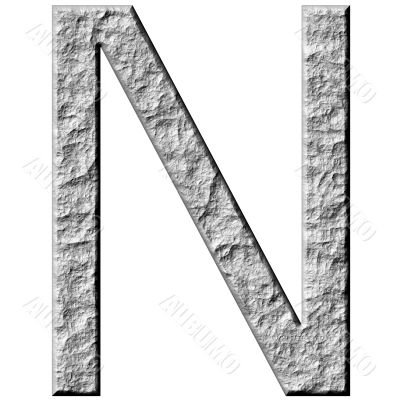 3D Stone Letter N
