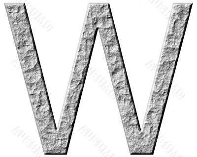 3D Stone Letter W
