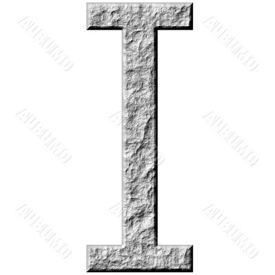 3D Stone Letter I