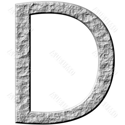3D Stone Letter D