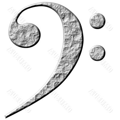 3D Stone Bass Clef