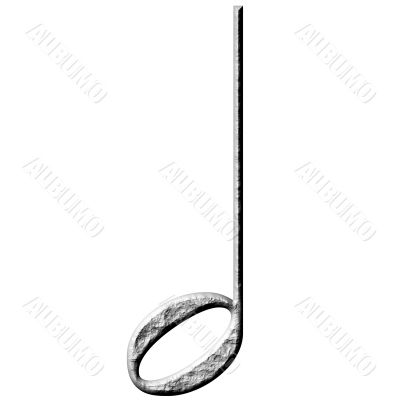 3D Stone Half Note