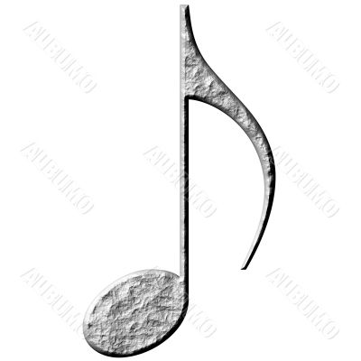 3D Stone Eighth Note