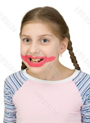 Girl playing the clown