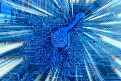 Hi-tech industrial electronic blue background