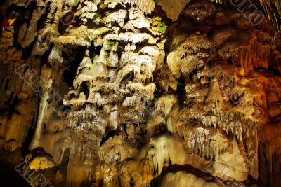 Stalagmites in stone cave