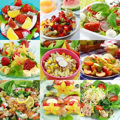 Healthy food collage