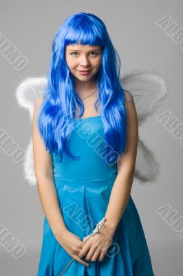 Beautiful girl in suit of elf portrait