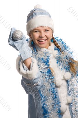 Laughing snow girl