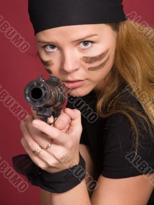 aggressive girl-pirate