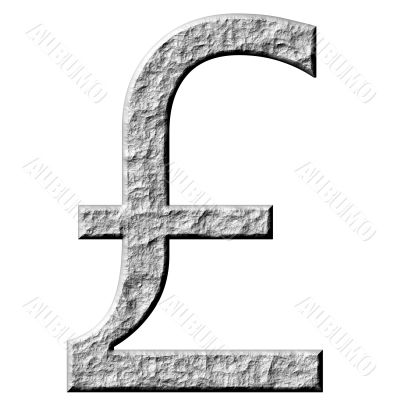 3D Stone Pound Symbol