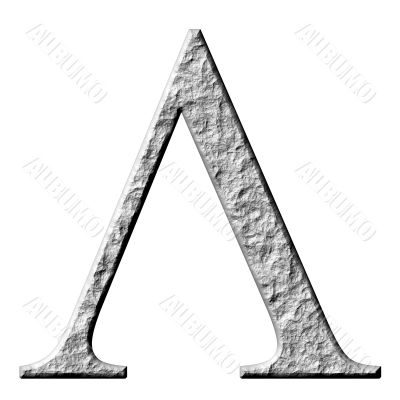 3D Stone Greek Letter Lambda