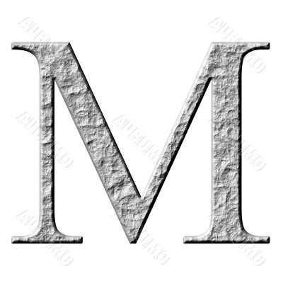 3D Stone Greek Letter My