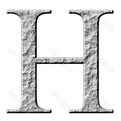 3D Stone Greek Letter Eta