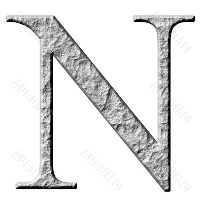 3D Stone Greek Letter Ny