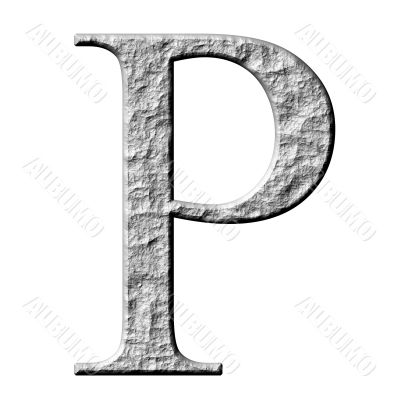 3D Stone Greek Letter Rho