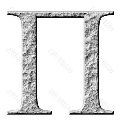 3D Stone Greek Letter Pi