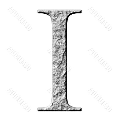 3D Stone Greek Letter Iota
