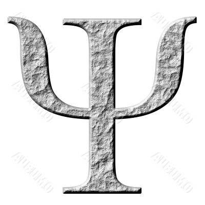 3D Stone Greek Letter Psi