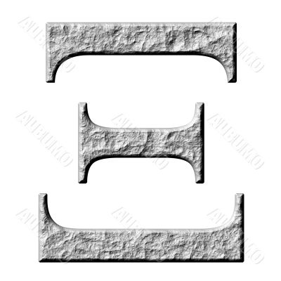 3D Stone Greek Letter Xi