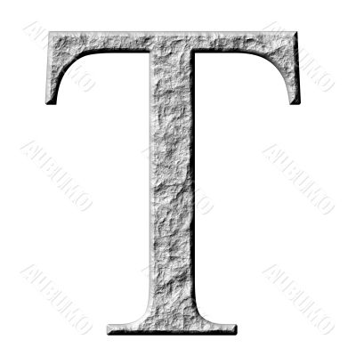 3D Stone Greek Letter Tau