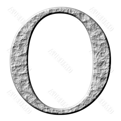 3D Stone Greek Letter Omikron