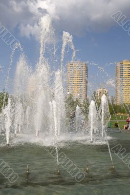 fountain and new block