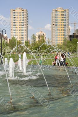 new block with fountain