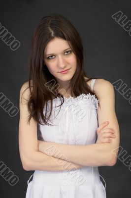 Portrait of malcontent girl