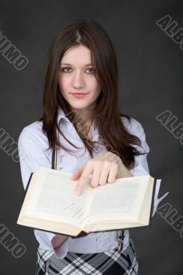 Portrait of the girl with book