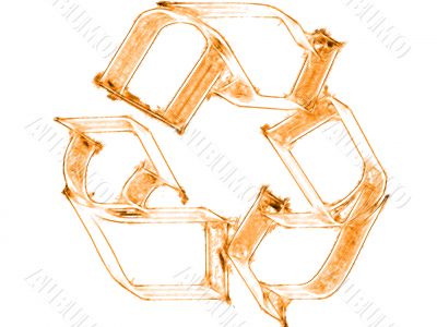 Rust processing symbol on white a background.