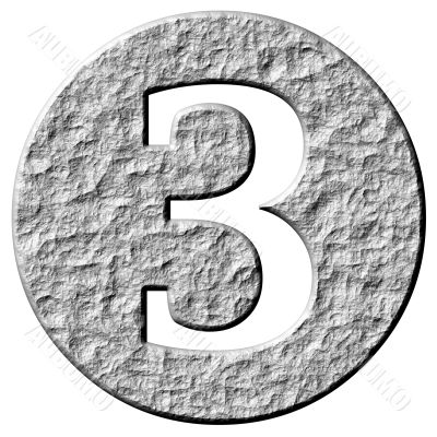 3D Stone Framed Number 3