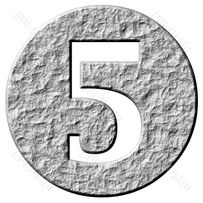 3D Stone Framed Number 5