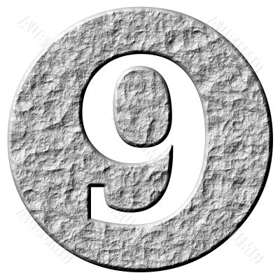 3D Stone Framed Number 9