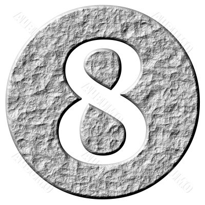 3D Stone Framed Number 8
