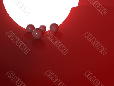 glass ball abstract background. 3d