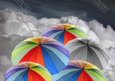 Rainbow umbrellas