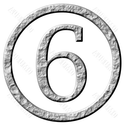 3D Stone Framed Number 6