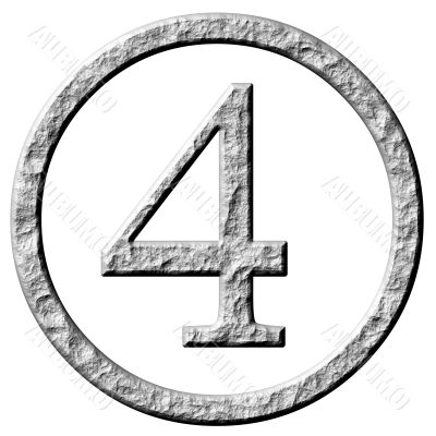3D Stone Framed Number 4