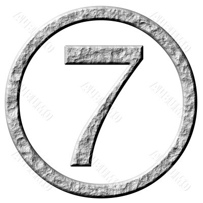 3D Stone Framed Number 7