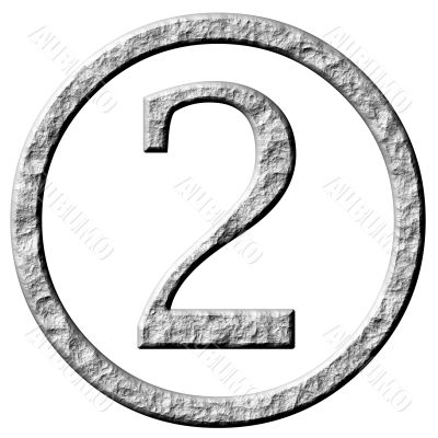 3D Stone Framed Number 2