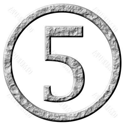 3D Stone Framed Number 5