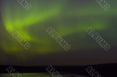 northern lights of green color