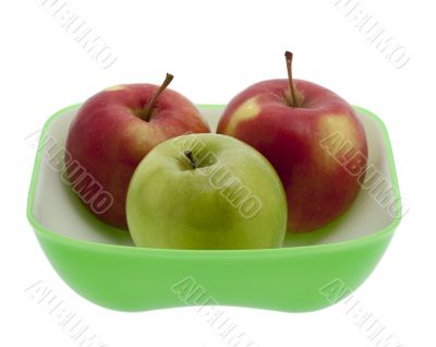 Apple on plate